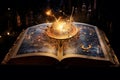 Enchanted manuscript, pages filled with secret spells Royalty Free Stock Photo