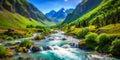 Enchanted Miniature Mountain River Valley A TiltShift Photography Masterpiece Capturing the Exquisite Details of a Tiny Royalty Free Stock Photo