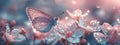 Enchanted morning butterfly on blossoms Royalty Free Stock Photo
