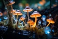 Enchanted Mushroom glowing forest. Generate Ai