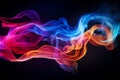 Enchanted neon smoke abstract background - vibrant colors and mystical aura for designs and prints