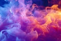 Enchanted neon smoke abstract background - vibrant colors and mystical aura for designs and prints