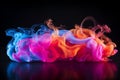 Enchanted neon smoke abstract background - vibrant colors and mystical aura for designs and prints