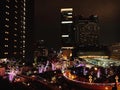 Enchanted Night: A Glowing Scene at Namba Park, Osaka, Japan