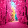 Enchanted Pathway: Where Colors Lead the Way Royalty Free Stock Photo