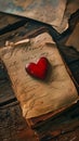 The Enchanted Relic: A Tale of a Red Heart, Ancient Parchment, a Royalty Free Stock Photo