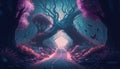 The Enchanted Road Through Mystic Fantasy. Generative AI