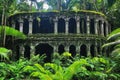 Enchanted Ruins In Lush Forest: A Gathering Place For Palm Spirits