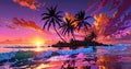 Enchanted Tropical Sundown Royalty Free Stock Photo