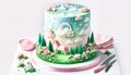 Enchanted Unicorn Fantasy Cake with Whimsical Fairy Tale Elements