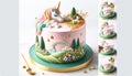 Enchanted Unicorn Fantasy Cake with Whimsical Fairy Tale Elements