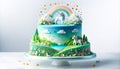 Enchanted Unicorn Fantasy Cake with Whimsical Fairy Tale Elements