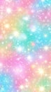 Enchanted Winter Sparkles, Snowflakes and Stars on Pastel Rainbow. Vertical holiday background Royalty Free Stock Photo