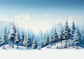 Enchanted Winter Wonderland: A Whimsical Cartoon Forest of Glitt