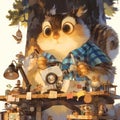 Enchanted Workshop - Squirrel Inventor Royalty Free Stock Photo