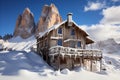 Enchanting Alpine Villages with Traditional Houses Against Majestic Mountain Peaks