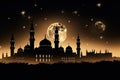 Enchanting Arabian Nights: Mosque and Lamp in the Desert. Generative AI Royalty Free Stock Photo