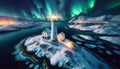 Enchanting Arctic Lighthouse Beneath the Northern Lights