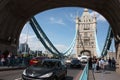 The enchanting as famous Tower of London Bridge and a clear blue sky