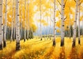 Enchanting Aspen: A Fairytale Forest of Golden Leaves and Majest Royalty Free Stock Photo