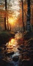 Enchanting Autumn Stream: A Photorealistic Capture Of Nature\'s Beauty