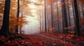 Enchanting Autumn Trail: A Captivating Journey Through Foggy Forest
