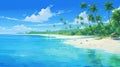 Enchanting Beachfront Scene From The Maldives In Hayao Miyazaki\'s Style