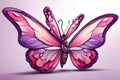 Enchanting Beauty A Purple Butterfly Amidst a Tapestry of Pink Flowers