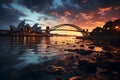 Enchanting beauty of Sydney Harbor at sunset