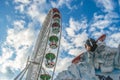 the enchanting beauty of vienna prater ferris wheel a colorful flower shaped center elevating delight amidst a serene canvas of