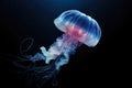 Enchanting Bioluminescent Jellyfish Dance. Generative ai.