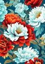 Enchanting Blooms: A Vibrant Fusion of Blue, Red, and White Flor Royalty Free Stock Photo