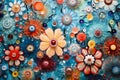 Enchanting Blooms: A Whimsical Glass Sculpture of Colorful Flowe