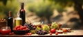 Enchanting bokeh backdrop unveiling a delectable picnic feast with finger foods and sparkling drinks