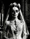 Captivating Bride in Skull Face Paint