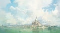 Enchanting Castle By The Lake: A Kawacy-inspired Masterpiece