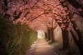 Enchanting cherry blossom tunnel Royalty Free Stock Photo