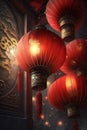 Enchanting Chinese New Year Celebration with Red Lanterns Illuminating the Night