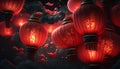 Enchanting Chinese New Year Celebration with Red Lanterns Illuminating the Night