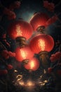 Enchanting Chinese New Year Celebration with Red Lanterns Illuminating the Night