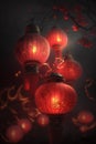 Enchanting Chinese New Year Celebration with Red Lanterns Illuminating the Night