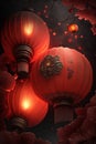 Enchanting Chinese New Year Celebration with Red Lanterns Illuminating the Night