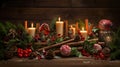 Enchanting Christmas Candle Bouquet in Spectacular Backdrops - Organic and Naturalistic Compositions