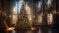 Enchanting Christmas Magic - Adorned Tree in a Blurred Light Aura