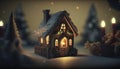 Enchanting Christmas Scene with Snowy Streets and Illuminated Homes