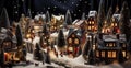 Enchanting Christmas Village: Winter Wonderland Royalty Free Stock Photo