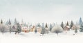 Enchanting Christmas Village: Winter Wonderland Royalty Free Stock Photo