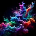 Enchanting Colored Steam Swirling in Darkness - Artistic Concept