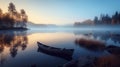 The Enchanting Dawn at the Silent Lake. Generative AI