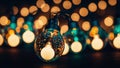 Enchanting Decorative String Lights with Bokeh Background Royalty Free Stock Photo